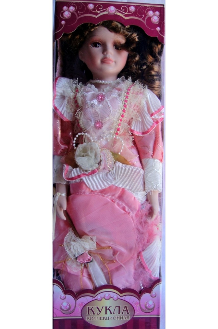 Кукла фарфоровая в бальном платье 40 см арт.16195