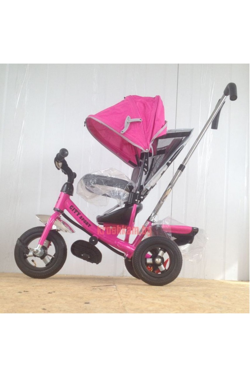 Детский трехколесный велосипед Trike City 5588-10-8 надувные колеса красный