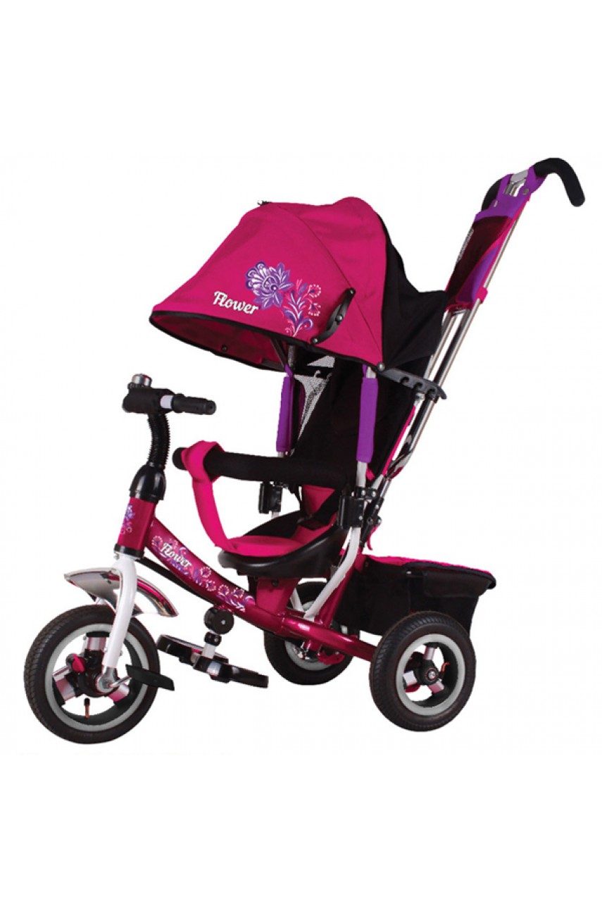 Детский трехколесный велосипед Trike Flower JF7P розовый надувные колеса